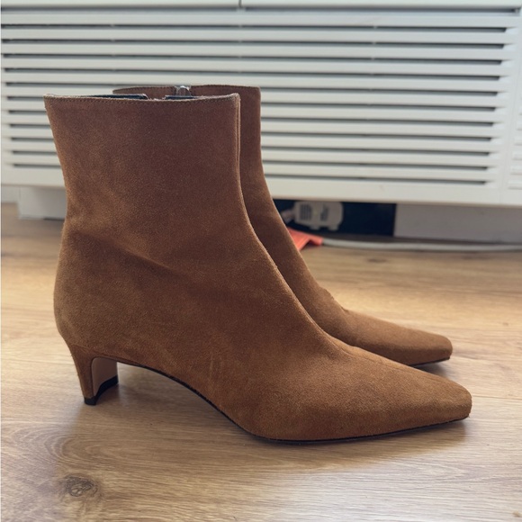 STAUD Tan Suede Heeled Boots - Picture 1 of 6